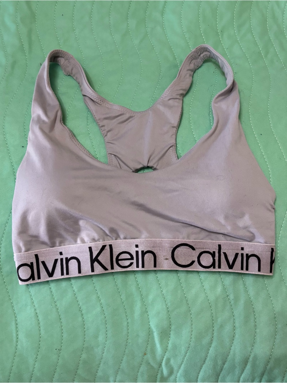Calvin Klein Grey and White Sports Bra